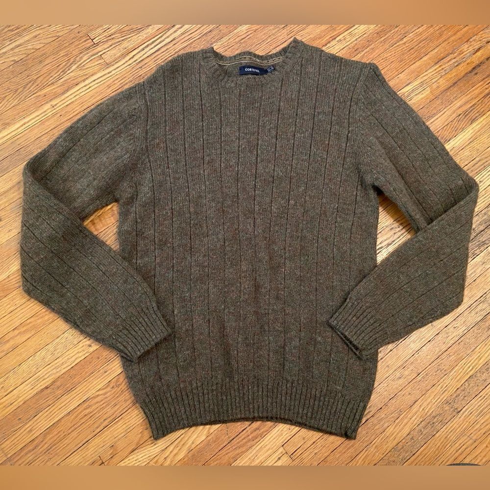 Cortefiel olive green mens sweater